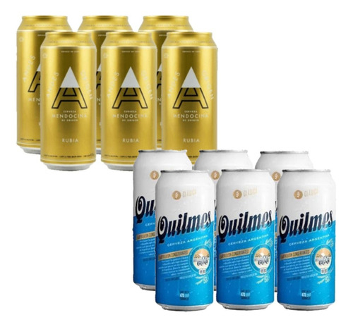 Cerveza Andes Lata Pack X6 + Quilmes Pack X6 Regalo Gobar®