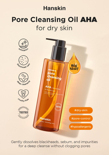 Aceite Limpiador Hanskin Aha Pore Para Piel Seca 300ml