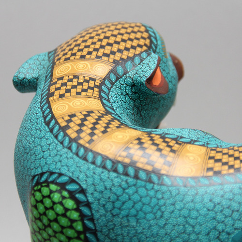Alebrije De Jaguar Sobre Piedra, Tallado En Madera, Aripo