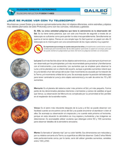 Imagen 7 de 10 de Telescopio Galileo Ecuatorial 1000x114 Reflector Aument 750x