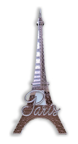Cuadro Acrílico Espejo Torre Eiffel Irrompible 40cm X 15cm 