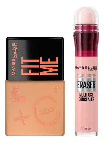 Pack Base Fit Me Fresh Tint + Corrector Instant Age Rewind