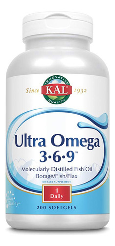 Kal Ultra Omega 3-6-9 1200 Mg | Aceite De Pescado Con Linaza