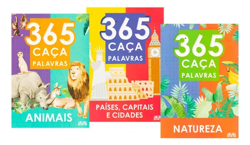 Kit 3 Livros Passatempos 365 Caça Palavras + De 1095 Jogos