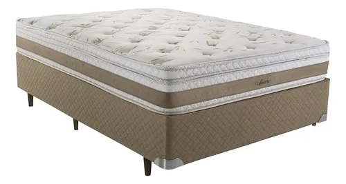 Cama Box Herval Casal Amore, 67x128x188, Molas Ensacadas Cor Marrom