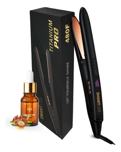 Plancha Cabello Profesional Smart Liss Titanio Puro + Argan 