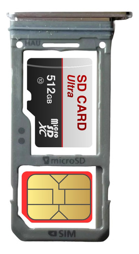 Bandeja Porta Sim Chip Compatible Samsung S8 Simple Sim 