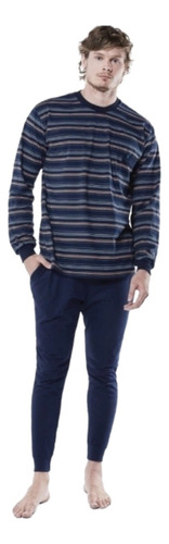 Pijama Invierno Hombre Algodon Jersey Con Puño Tipico 736