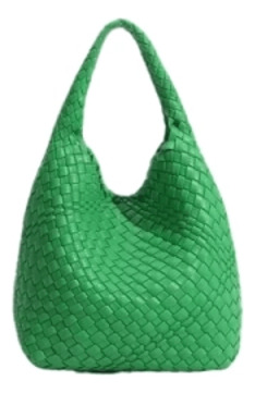 Bolso de hombro único con diseño de tela, bolsos en color verde