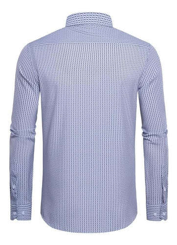 Camisa De Vestir Hombre Slim Fit Manga Larga Cuadros Algodón