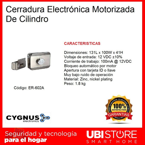 Cerradura Electrónica Motorizada De Cilindro (er-602a)