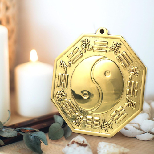 Feng Shui Ji Espejo Chino Bagua Cobre Decoración Tradicional