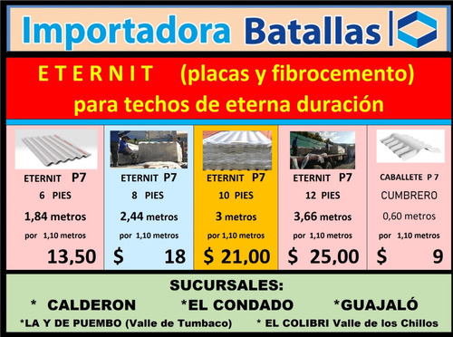 Eternit Galvalumen Acrílico Fibrocemento Zinc Lona  E3