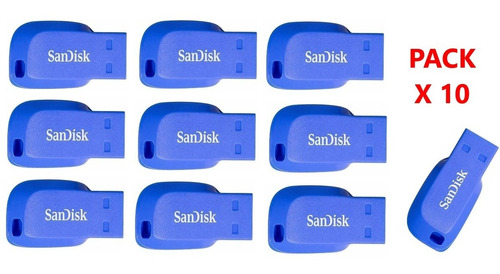 Imagen 2 de 2 de Pendrive 16gb Sandisk Original Usb Pack X 10 Mayorista