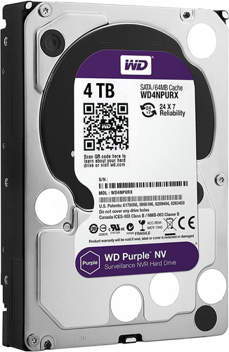 Disco Duro Hdd Western Digital Purple 4tb  Para Vigilancia