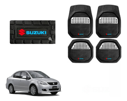 Tapetes 4pz Charola 3d Logo Suzuki Sx4 Sedan 2008 A 2014