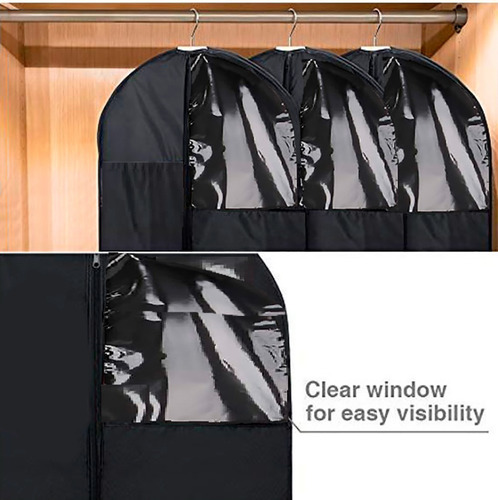 Set De 3 Porta Trajes 60x100 Funda Vestido Saco Camisa Ropa Color Negro