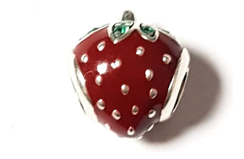 Charms Tipo Padora De  Plata Pulsera Frutilla