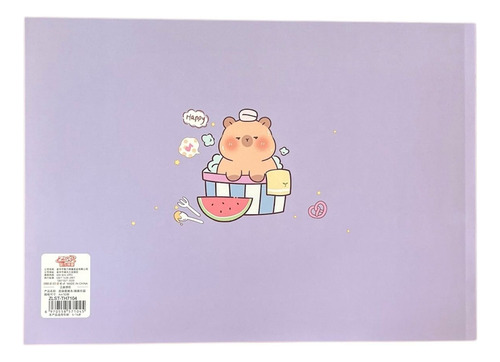 Block De Dibujo Diseño Capibara Con Stickers 20.5x28.5cms.