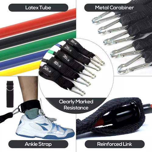 Pack 5 Bandas Elasticas De Resistencia Ligas Entrenamiento