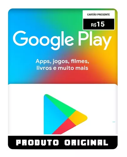 Cartão Pré-pago Google Play R$ 15 Reais Presente Assinatura Gift - AB GAMES