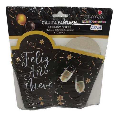 24 Cajas Palomitas Feliz Año Nuevo Ne Oro P Dulces Botana Gm