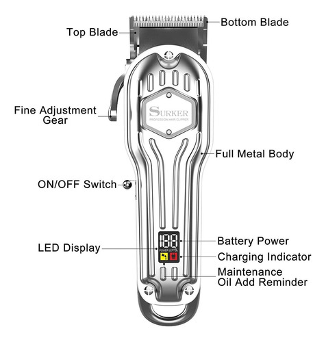 Surker Mens Hair Clippers Cord Cordless Hair Trimmer Profess