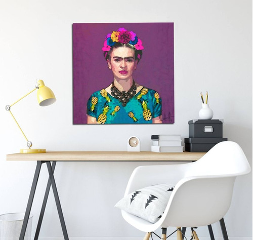 Cuadro 20x20cm Frida Kahlo Violeta Mexican Artist M1