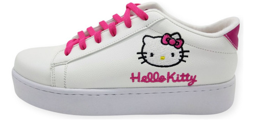 Tenis Casual Hello Kitty Moño Bordado Chicos Y Grandes