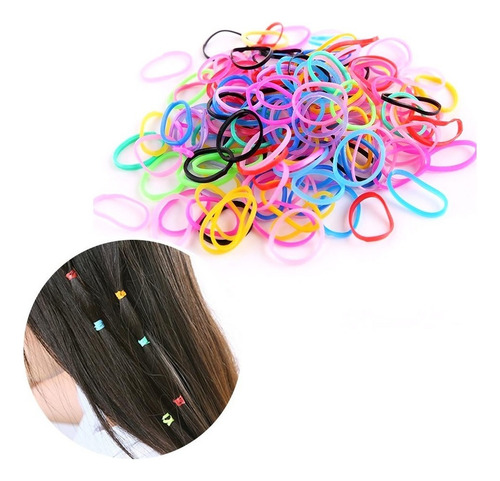 5pcts De 500 Elásticos De Silicone Coloridos Para Cabelo