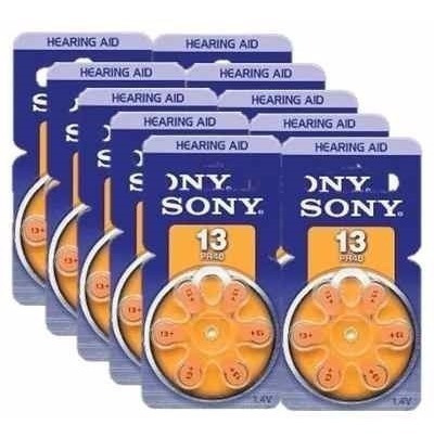 Paquete De 10 Blisters Con 6 Pilas Auditivas Sony 13 Pr48 1.