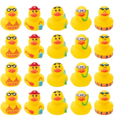 ~? Haooryx 20pcs Summer Beach Rubber Duckies Float Bathtub D