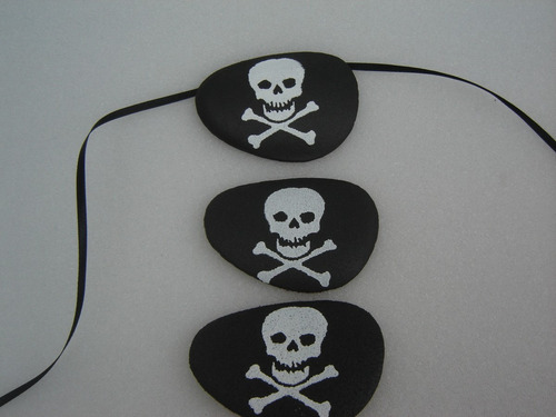 Imagem 3 de 3 de Tapa Olho Pirata Eva Kit 10 Unidades