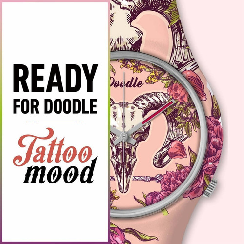 Imagen 6 de 7 de Reloj Unisex Doodle Watch | Ram Skull | Marca Italiana
