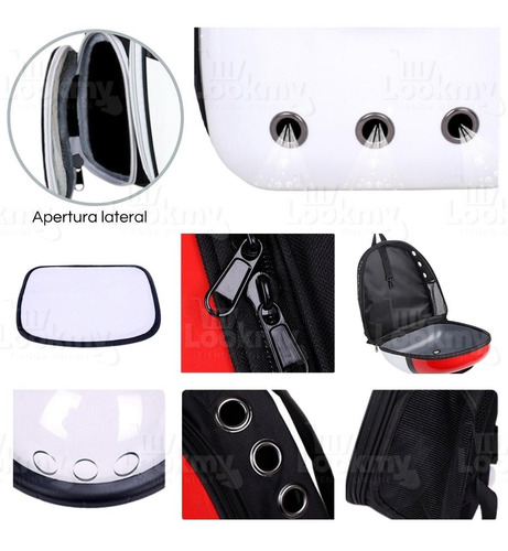 Imagen 8 de 10 de Mochila Bolso Transportadora Perros Gatos Burbuja Rígida