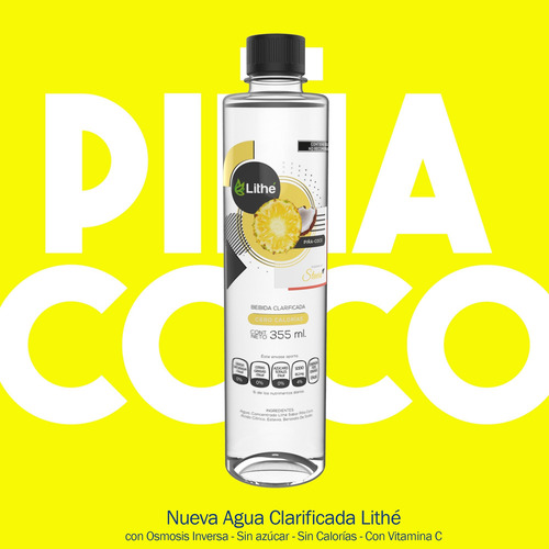 Agua Sabor Piña Coco Lithe Sin Calorías 500 Ml Caja