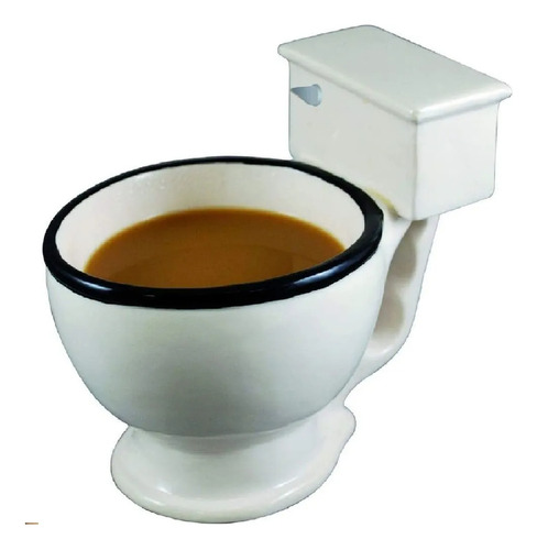 Taza Bowl De Cerámica En Forma De Wc Inodoro Color Blanco