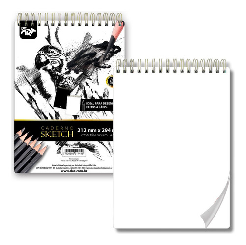Caderno De Desenho Sketch - 50 Folhas 150g