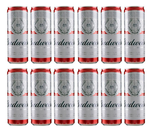 Pack Cerveja Budweiser Lata 350ml 12 Unidades