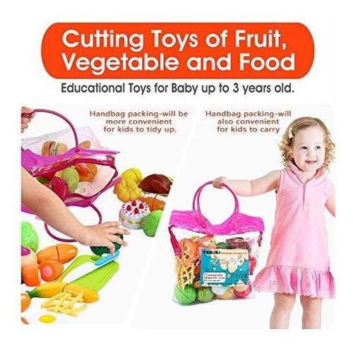 Sotodik 32 Piezas Juguetes De Corte Fingir Comida Frutas Veg