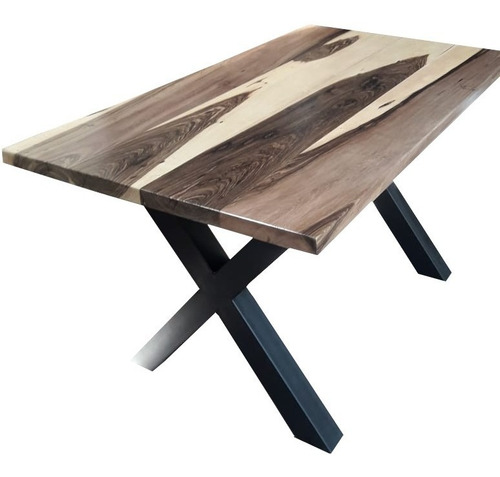 Imagen 2 de 2 de Mesa Pata X De Comedor Estilo Industrial 80x200cm