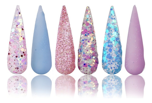 Coleccion Acrilicos Para Uñas Divas 6 Colores Cake Pop Cake Pop