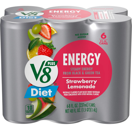 V8 Plus Bebida Energética Limonada De Fresa Dietética