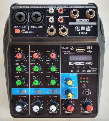 Mesa De Som Mixing Console 4 Canais.