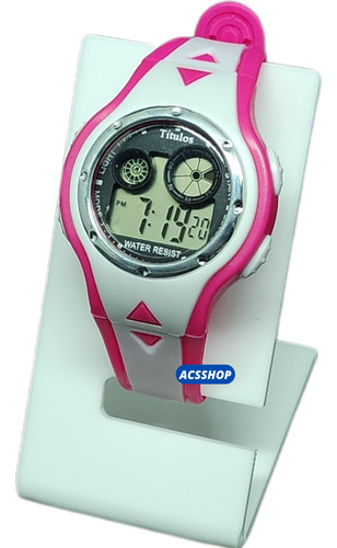 Relógio De Pulso Presente Dia Das Crianças Relógio Led Digital Meninos Meninas Com Corria De Silicone Cor Rosa