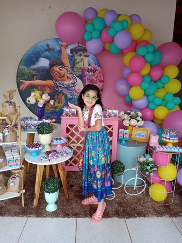 Imagem 2 de 10 de Fantasia Infantil Vestido Encanto Mirabel Família Madrigal