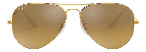 Lentes De Sol Ray Ban Piloto Aviator Marrón/plateado Espejad Color Marrón/Plateado Espejado M Color de la lente Brown/Silver Color de la varilla Polished gold Color del armazón Polished gold