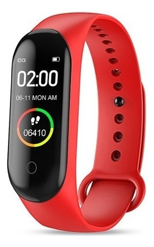 Reloj Smart Watch M6 Ritmo Cardiaco Podometro Calorias Color de la caja Negro Color del bisel Rojo