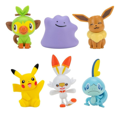 Figuras De Accion Pokemon Battle Legendarias Pack X 6  Tun