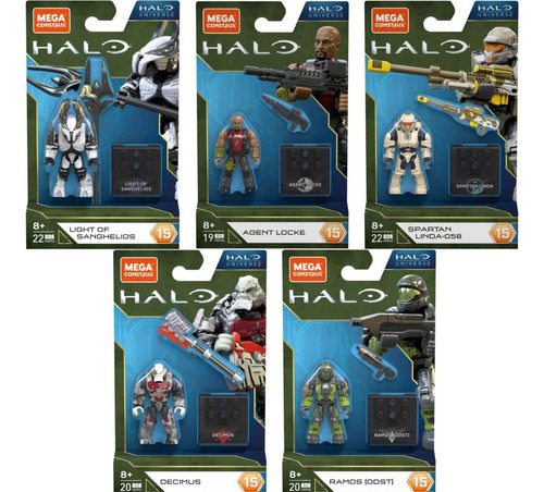 Halo Heroes Series 15 Juego Completo De 5 Figuras De 